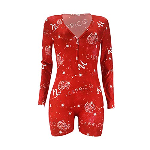 Buy Women Pajamas Romper Deep V Neck Long Sleeve One Piece Bodycon