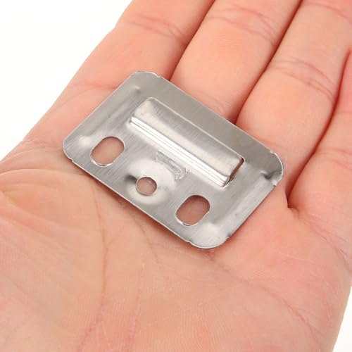 Image of HEMOTON 100pcs Wall Buckle Interlocking Hanging Bracket Couch Clips Wall Panel Fixings Furniture Fixings Hanger Wall Panel Clips Wall Mounting Clips Stainless Steel Silver Clip