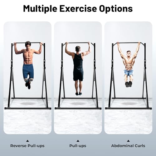 PurpleMinder Barre de Traction Pliable Chaise Romaine, Réglable Power Tower Autoportante Station de Musculation Pour l'entraînement à la Maison, Entraînement Abdominal et de Dos pour Fitness (Base) – vue 3