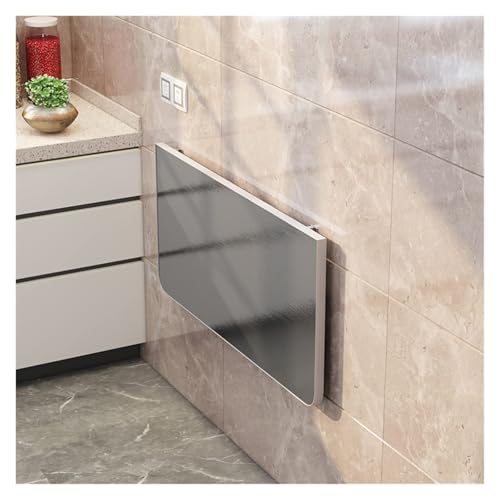 Table de bureau d'ordinateur en acier inoxydable rabattable murale - 2