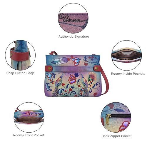 Anna by Anuschka Women's Original Hand-Painted Genuine Leather Medium Crossbody4
