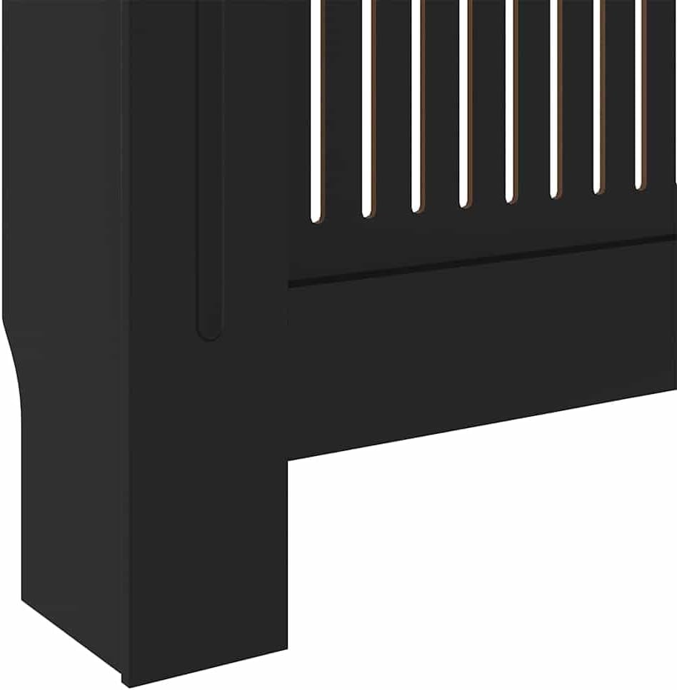 vidaXL Radiator Cover 2 pcs Black 80.71 x 8.07 x 32.09 in, Trendy Rectangular Radiator Cover, Wood Heat Shield, Safe Kid-Friendly Decor for Your Living Room