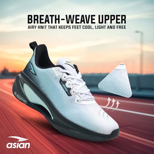 Image of ASIAN Navigator-01 Running Shoes for Men | Mega Pillow Sole Technology, Fish Yarn Breathable Upper, Arch Support Cushion, Lightweight & Comfortable Sports Sneakers for Boys
