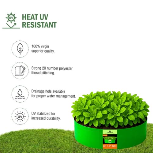 Image of Kingwell grow bags 24x9 inch pack of 2 Grow Bag For Terrace Garden Leafy Vegetable Plant Grow Bags Fruits Growing Containers For terrace Gardening