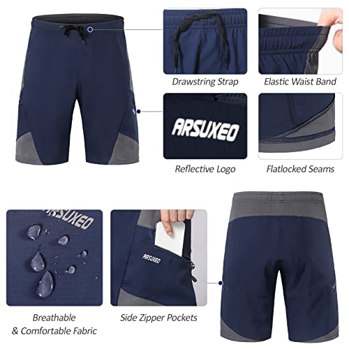 mewmewcat shorts masculinos,Shorts de bicicleta acolchoados 2 em 1 com bolsos shorts masculinos resp