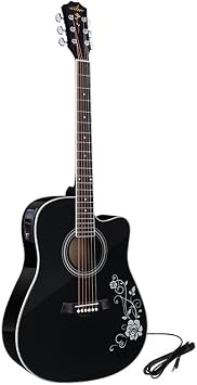 40/41 Inch Beginner Fork Acoustic Guitar Not Found Wood Acoustic Acoustic Set Premium Maple Top Acoustic Acoustic Acoustic Set for Right Handed Beginners Practice 41 Inch, Black-Box Model