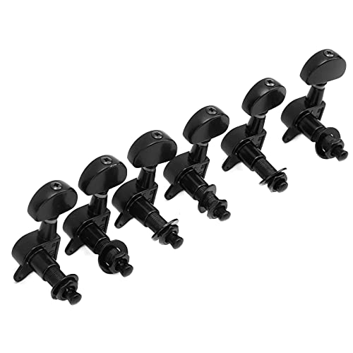 Eosnow Gitarrensaitenkopf, hochwertiger Gitarrensaitenstimmwirbel Gitarrenmechanik für die meisten Akustikgitarren und E-Gitarren und Ukulele(Schwarz) Cover