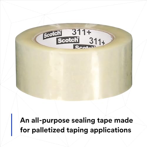 Image of Scotch High Tack Box Sealing Tape 311+, Cold Shipping, Freezer Storage, Clear Color, 48 mm x 100 m, 36 /Case