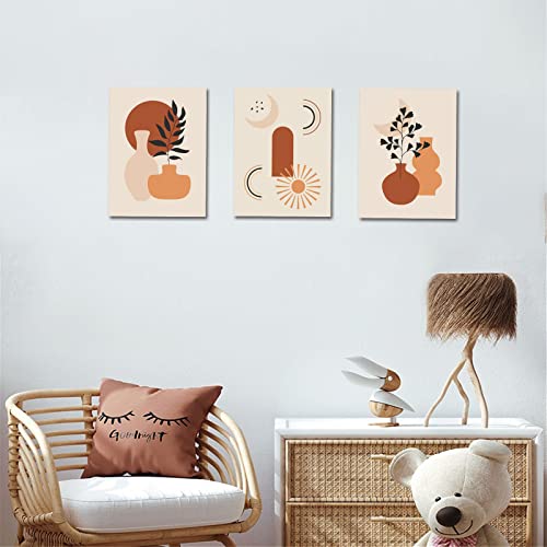 Deoraio Boho Wall Art Decorative Botanical Style Poster Sun And Moon Prints Abstract Bottle Decorative Painting For Living Room Bedroom Bathroom Wall Decoration Unframed Set Of 3 8X10 Inches #TOP4