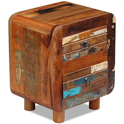 Table de chevet en bois de récupération unique d'ébénisterie