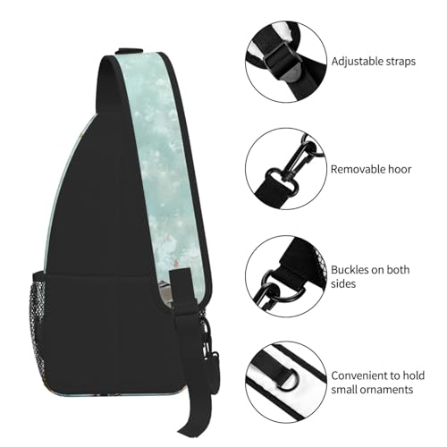 Image of SUPLUCHOM Sling Bag Turtle Sea Coral Ocean Hiking Daypack Crossbody Shoulder Backpack Travel Chest Pack for Men Women