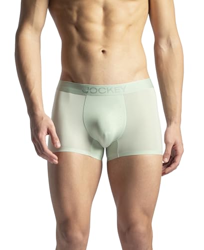 Image of Jockey IC44 Men's Tactouch Microfiber Elastane Stretch Seamfree Bonding Solid Trunk with Internal Breathable Mesh Pistachio M