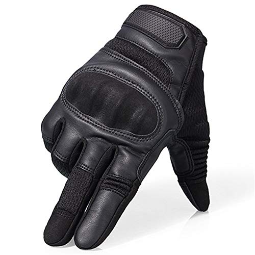 Aomednx Écran Tactile Dur Coup De Poing Américain Gants Tactiques Armée Combat Militaire Plein Air Escalade Plein Gant Unisex (Color : Full Finger Black, Size : L)