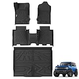 KARPAL Floor Mats for 2021-2026 Ford Bronco 4 Door (Not for Sport), Custom Fit TPE All Weather Ford Bronco Accessories 1st&2nd Row Floor Liner & Cargo Liner & Backrest Mat