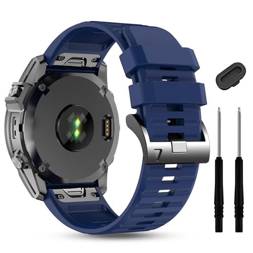 Image of Silicone Band for Garmin Enduro 3 2 /Fenix 8 pro /tactix 8 AMOLED 51mm /Fenix 7X /6X pro sapphire solar /5X plus, 26mm Quickfit Sprot Watch Strap Replacement for Descent Mk2i /3i /epix Pro /quatix 8 51mm