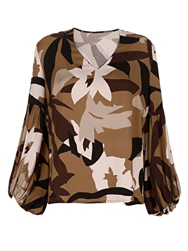 Alba Moda Jerseybluse Erwachsene-Weiblich Figurumspielend Cognac, Schwarz...