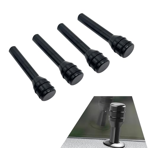 UGSHY 4 PCS Car Door Modification Lift Bolt, 0.4In x 1.9In Metal Vehicle Door Lock Knob Status Button Cover, Universal Automotive Lock Knob Pull Pin Replacement Accessories for Truck SUV (Black)