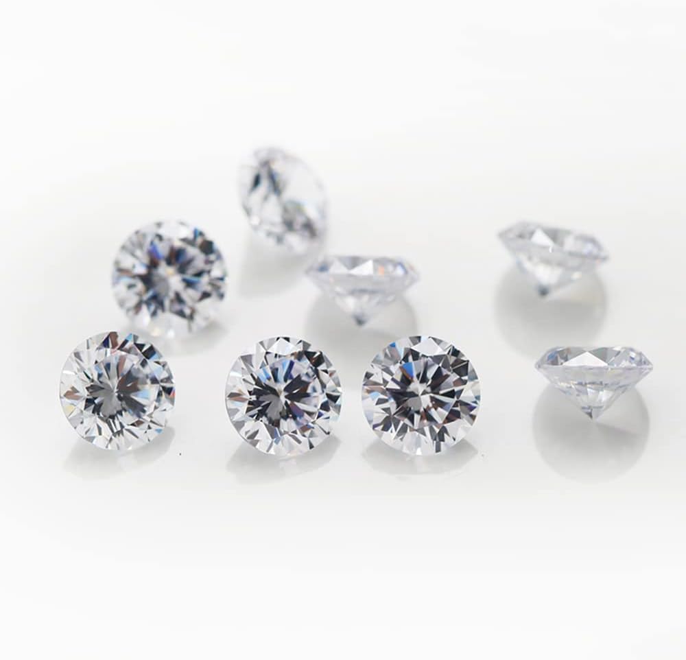 JINGANGZUO 500pcs 3.0mm Round Cubic Zirconia Stone White Seablue Tanzanite Color Violet Amethyst Color Mix 5 Colors AAAAA Loose CZ Stones for Jewelry Making (100pcs Each Color)