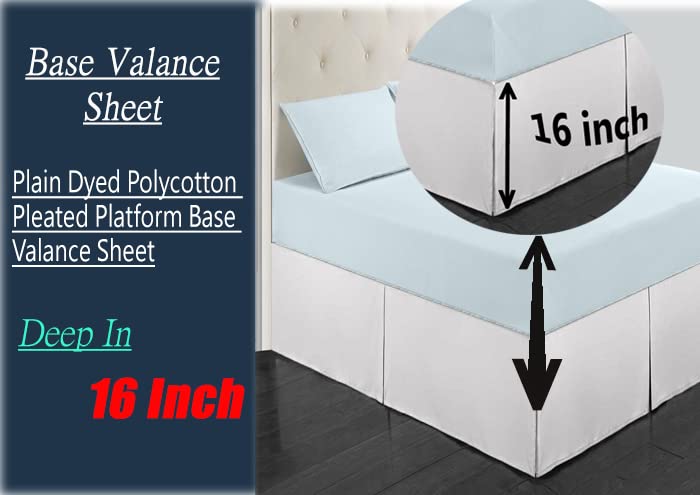 Laam linen Easy Care Plain Dyed Polycotton Pleated Base Valance Sheet Hotel Quality Bedding Sets (Cream, Single) - Image 2