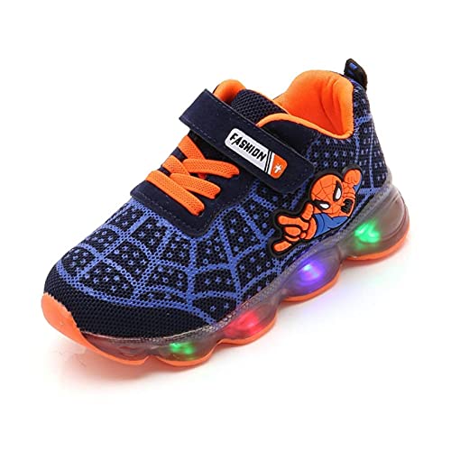 Baskets lumineuses LED pour enfants, LED Enfants Clignotante Baskets Mode Nouveau Spiderman Lumineux Formateurs Légères Respirantes Chaussures De Loisirs De Plein Air Unisex semelle souple Baskets rés Cover