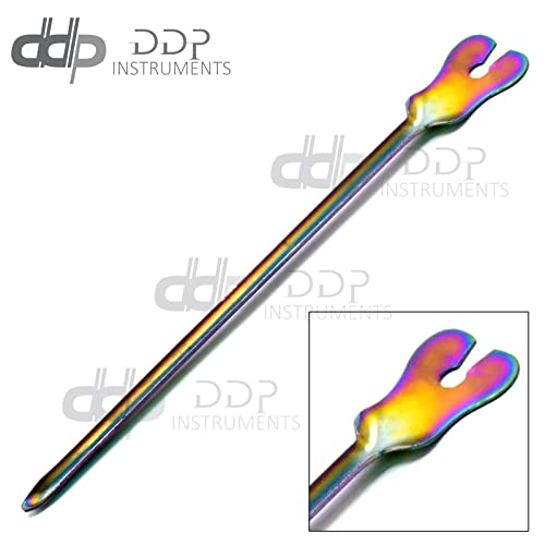 DDP Multi Titanium Rainbow Color Grooved Director with Tongue Tie 5.5