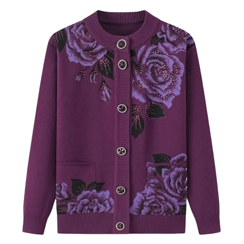 Suéter de punto grueso abrigado, ideal para el confort de mujeres mayores en invierno