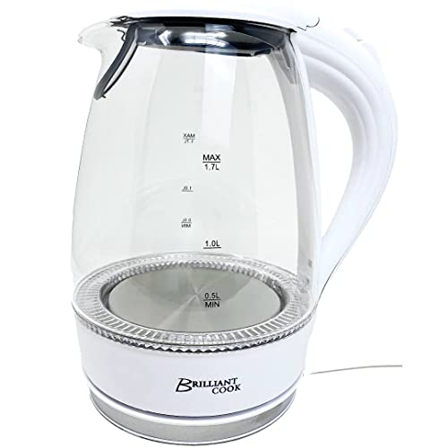 Hervidor eléctrico con luz LED 1.7L capacidad blanca miniatura 3