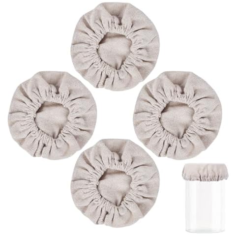 Yeebeny Bread Fermentation Cover, Heat Preservation to Increase Fermentation Cover, Sourdough Bread Proofing Cover Can Be Cleaned and Reused Using Sewn Cloth Cover for Sourdough Starter4 Packs Cover