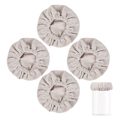 Yeebeny Bread Fermentation Cover, Heat Preservation to Increase Fermentation Cover, Sourdough Bread Proofing Cover Can Be Cleaned and Reused Using Sewn Cloth Cover for Sourdough Starter4 Packs