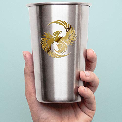 Transparent Decal Stickers Of Phoenix Bird 2 Stencil (Metallic Gold) Premium Waterproof Vinyl Decal Stickers For Laptop Phone Accessory Helmet Car Window Mug Tuber Cup Door Wall Dec Andstic0A5376Goaa #TOP4