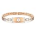 Tarring Fashion Lady Stainless steel Medical Alert id Bracelets with Free Engraving (Rose gold-6.5 in)