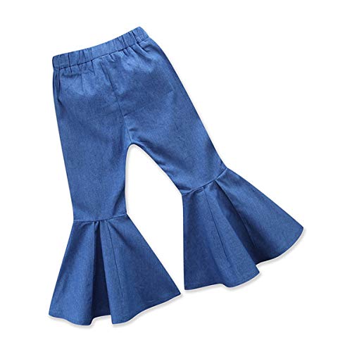 Mother Daughter Vintage Jeans Bell-Bottoms Denim Pants Skinny Pants Girls for 2-7T (6-7T, Daughter(Blue))
