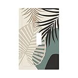 Boho Monstera Palm Leaf Single Toggle Light Switch Plate Decorative 1 Gang Wall Plate Cover Electrical Switchplate for Kitchen Bathroom Bedroom Home Decorate Faceplate