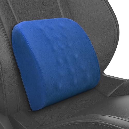 Quirlig Coussin Lombaire, Coussin de Soutien Lombaire Ergonomique, Soutien du Dos pour Voiture Bureau Chaise Fauteuil, Housse Lavable, Bleu foncé