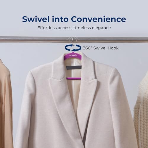 Image of SereneLife Velvet Hangers - 150 Pack, Slim & Space Saving for Closets