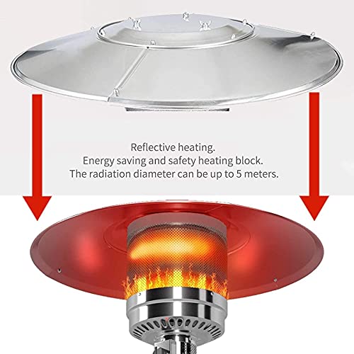 ZHENGRUI Obere Abdeckung für Terrassenheizer im Freien, 31, 5 Zoll regenschirmförmige reflektierende Abdeckung aus Aluminiumlegierung austauschbare Installation für rundes Erdgas-3