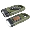 Lot de 2 lampes de poche à LED solaires, Lampes de poche à manivelle lampe de poche d'urgence LED rechargeable à énergie solaire, Pour l'extérieur, randonnée, cadeau, équipement d'urgence (vert armée)