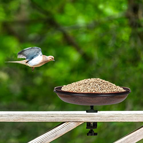 Qipade Deck Mounted Bird Bath, Lightweight Bird Bath With Adjustable Sturdy Clips, 11.8‘’ Outdoor Bird Baths Bowl For Attracting Birds, Garden Yard Decor #TOP5
