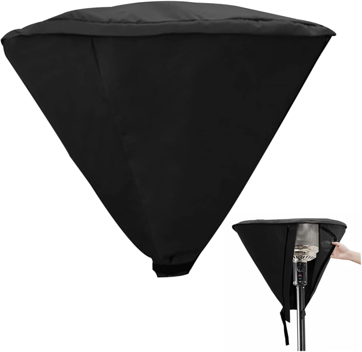 Outdoor Heater Cover Patio Heater Protector Durable Polyester Dust Cover for Garden and Patio Use Black