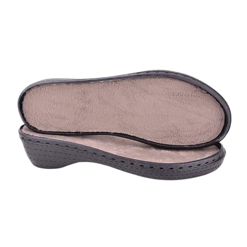 Slippers Rubber Outsoles Handmade Hook Velvet Shoes Shoes Antislip Crochet Needles Slippers Sole DIY Hand Knitting Materials(Black Brown,35)