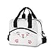 Borsa per il pranzo isolata 1 borsa tote bag con tracolla riutilizzabile refrigerante contenitori organizzatore scuola all'aperto per donne uomini ragazze ragazzi bambini piccolo gatto felice 13