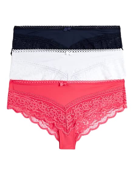 Marks & Spencer3pk Lace Trim Brazilian Knickers