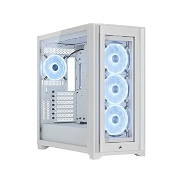 Gabinete Gamer Corsair iCUE 5000X RGB QL Edition - Mid-Tower, Vidro temperado, Branco - CC-9011233-WW