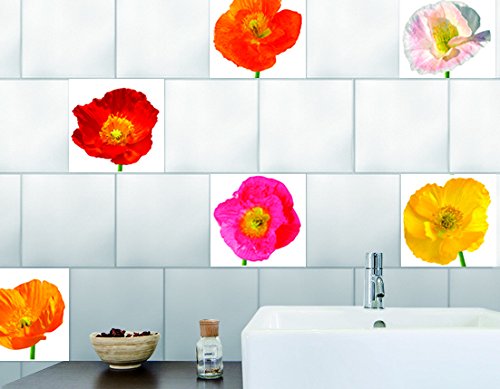 Sticker Carrelage Adhésif Décoratif X6, 15 Cm X 15 Cm, Motif