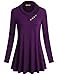 Flowy Dress,Miusey Long Sleeve Cowl Neck Loose Fit Comfy Swing Tunic Casual Top Purple Medium