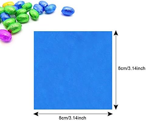 BUZIFU 800 Pieces Chocolate Candy Wrappers 8 Colors Aluminum Foil Wrappers Chocolate Sweets Foil Wrappers Color Square Wrapping Paper for DIY Candies and Chocolate Packaging Decoration 8 x 8cm