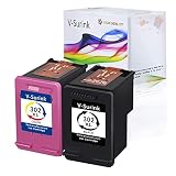 V-surink 302 XL Cartouche d'encre pour HP 302 Cartouches d'encre Couleur hp302xl hp302 Cartouches d'encre compatibles avec OfficeJet 3831 3830 DeskJet 3634 Imprimante (1Black 1Color)