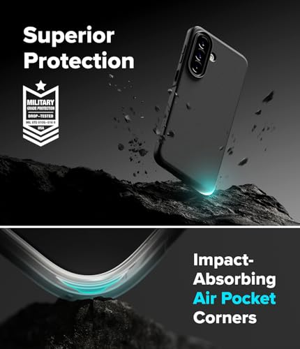 Image of Ringke Onyx for Samsung Galaxy A57 [Anti-Fingerprint Texture] Slim-Fit Lightweight Shockproof Protective Case Back Cover with Non-Slip Side Grip - Black