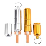Cigarette Case Cigarette Box Small Capacity Portable Keychain Cigarette Case 304 Stainless Steel Titanium Aluminum Alloy Storage Tank Cigarette Box Used for Storing Cigarettes (Golden+Silver)