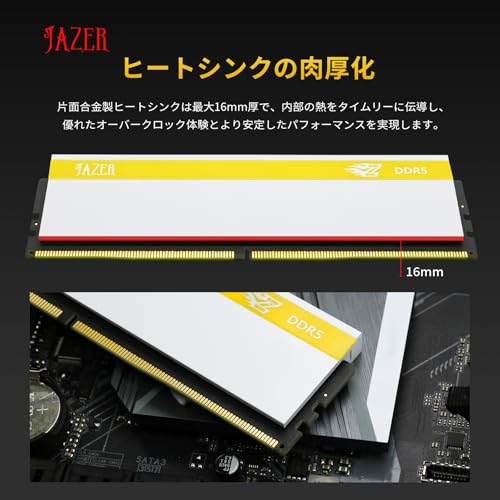 JAZER DDR5 64GB(32GBx2枚) 5600MHz CL46 の商品画像 7